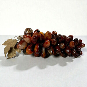 Vintage Grape Cluster Agate Carnelians Tumbled Polished Stone Realistic MCM 8" L